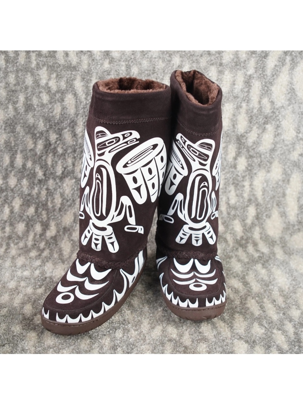 Manitobah Mukluks Corinne Hunt Tamara Suede Mukluks Size L8/M6 Brown NWOT $350 - Picture 5 of 15